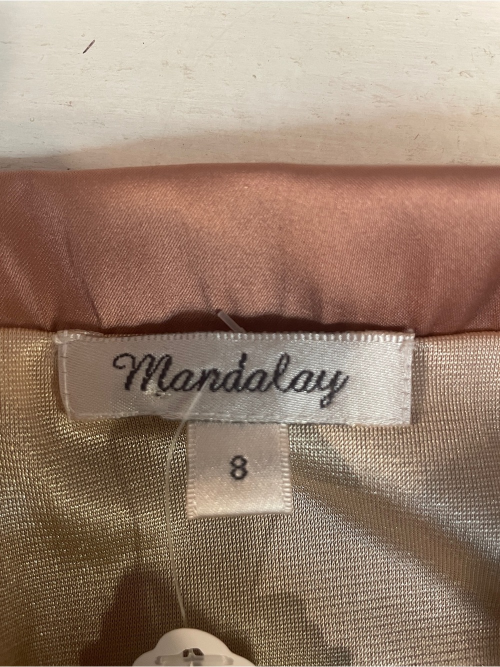 Mandalay Dusty Rose Embroidered Satin Skirt - Picture 5 of 7